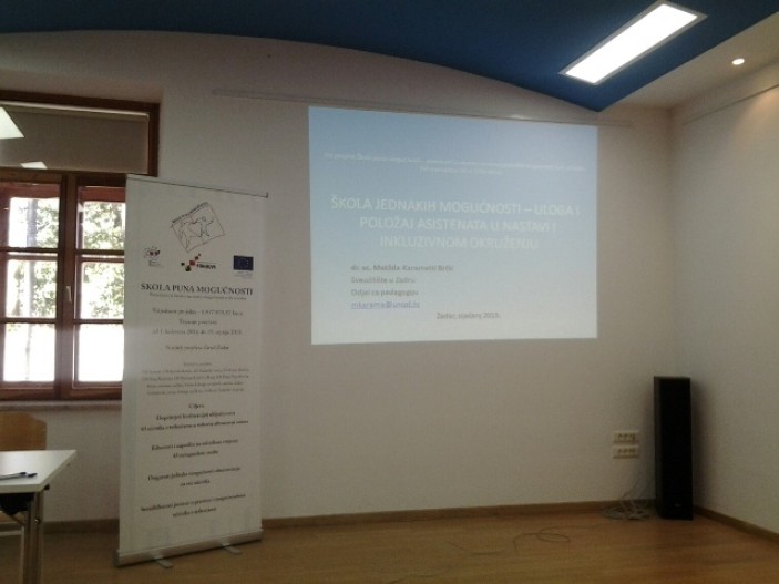 Održano predavanje Škola jednakih mogućnosti - uloga i položaj pomoćnika u nastavi u inkluzivnom okruženju