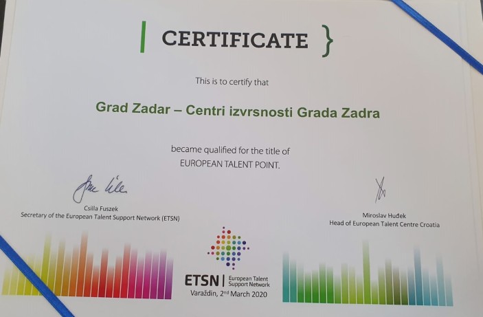 Zadar - europska točka darovitosti