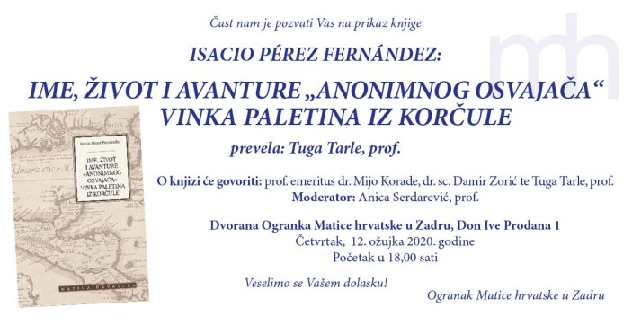 Prikaz knjige: Isacio Pérez Fernández - Ime, život i avanture „anonimnog osvajača“ Vinka Paletina iz Korčule