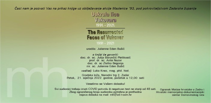 Uskrsla lica Vukovara 1991. – 2021. I Predstavljanje knjige Julienne Eden Bušić