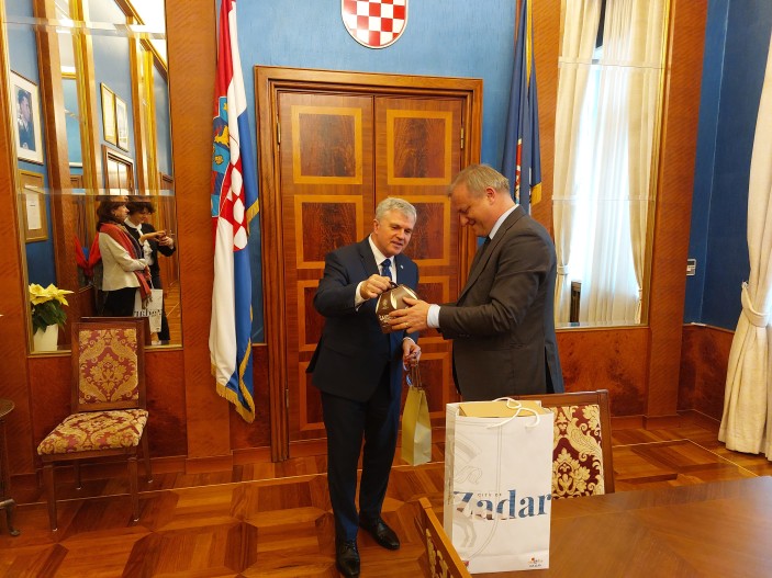 Veleposlanik Republike Litve,  Nj. E. g. Eduardas Borisovas u nastupnom posjetu gradonačelniku Zadra