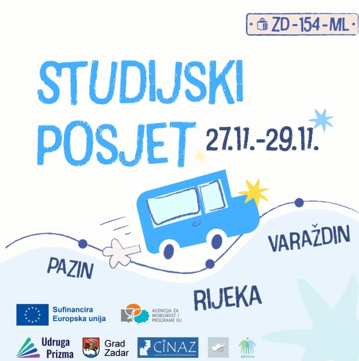 Prijavi se i sudjeluj na uzbudljivom besplatnom studijskom posjetu Rijeci, Pazinu i Varaždinu, gradovima liderima za mlade