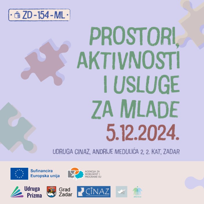 Poziv za sudjelovanje u aktivnosti “Prostori, aktivnosti i usluge za mlade” i “Mladi u kadru” u prosincu